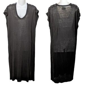 SACK'S 100% Linen Shoulder Lace-Up Midi Dress S